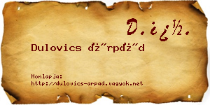 Dulovics Árpád névjegykártya