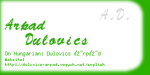 arpad dulovics business card